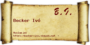 Becker Ivó névjegykártya