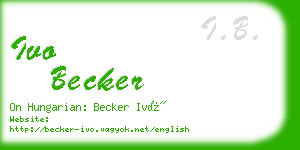 ivo becker business card